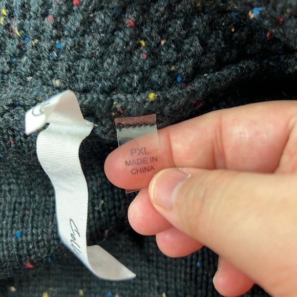 NY Collection Sweater Women Extra Large Petite Black Rainbow Speckled Cardigan - Picture 6 of 14